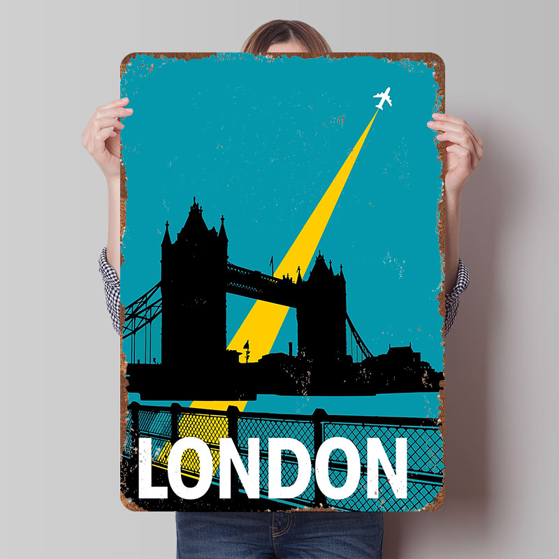 Retro Gaming London - Металлический постер «Путешествие по Лондону с