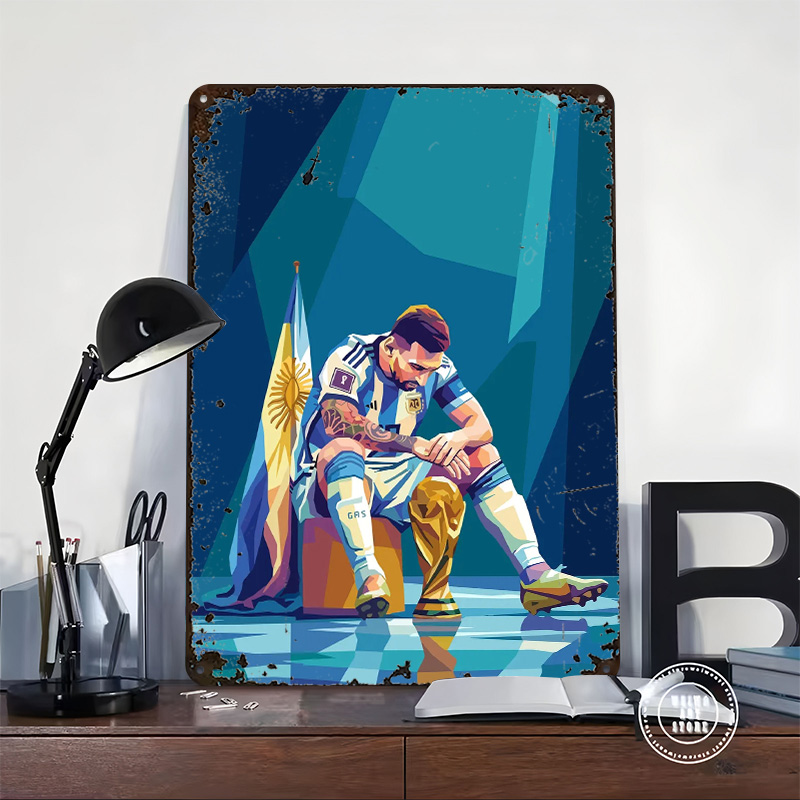 Плакат с Лионелем Месси и троф – обзор и цена Retro Gaming Desk