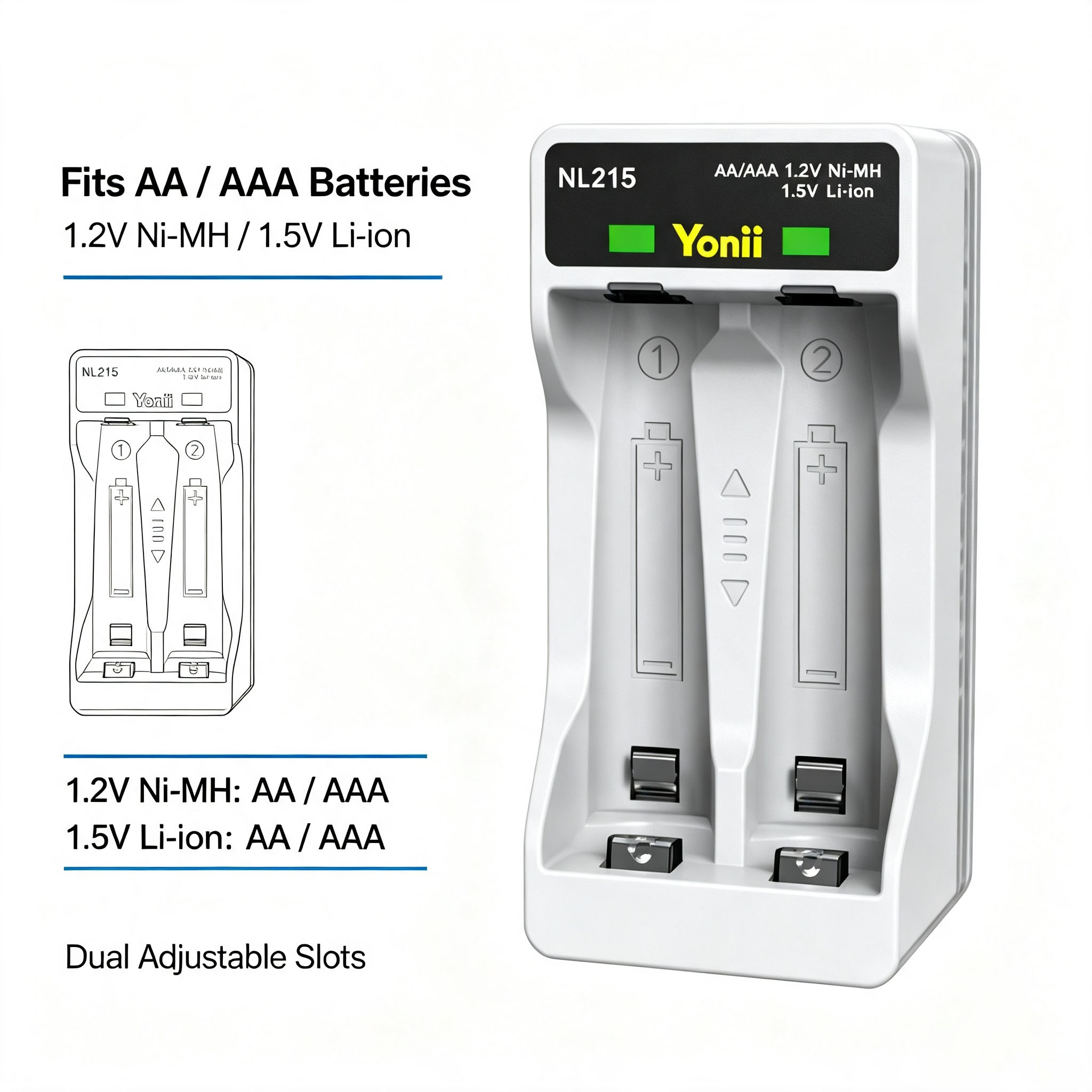 Зарядное устройство Yonii NL21 – обзор и цена Rechargeable Battery Aa